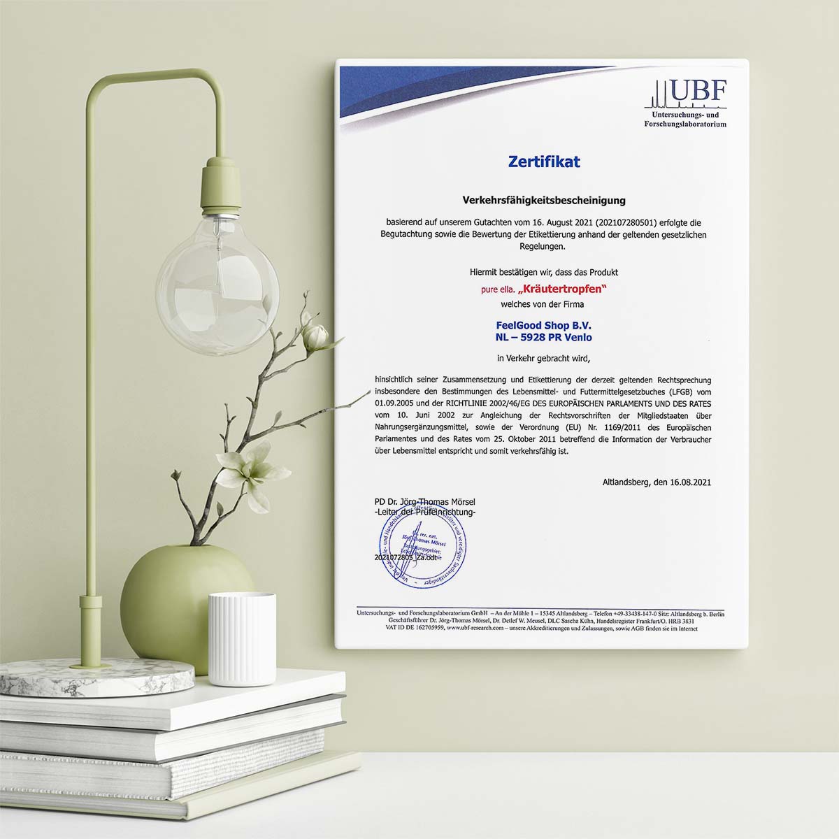 KRÄUTERTROPFEN Zertifikat