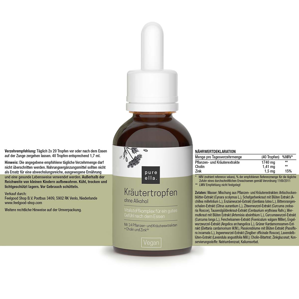 KRÄUTERTROPFEN – ohne Alkohol Etikett